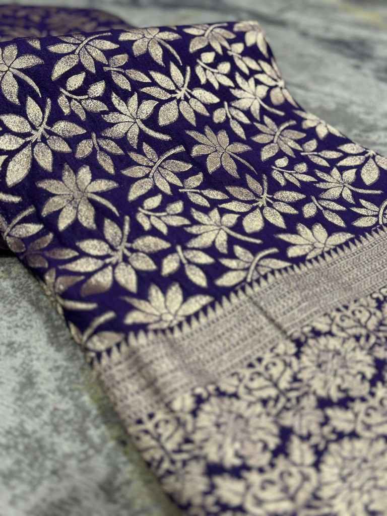 PURE CREPE KHADI SILK RICH JARI WOVEN  WITH POM-POM LATKAN SAREE AT WHOLESALE PRICE