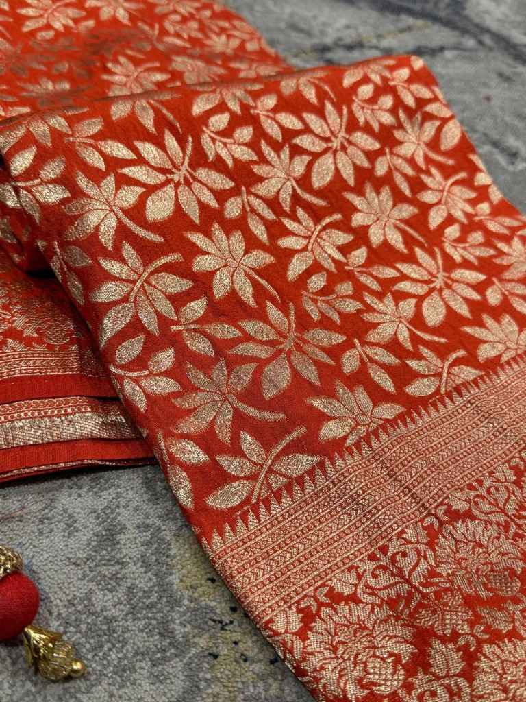 PURE CREPE KHADI SILK RICH JARI WOVEN  WITH POM-POM LATKAN SAREE AT WHOLESALE PRICE