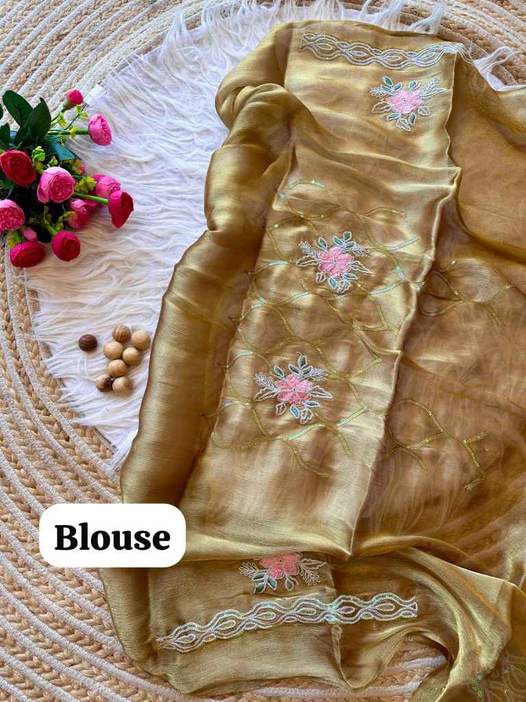 PURE JIMMYCHOO CHIFFON MULTI SEQUENCE EMBROIDERY SAREE AT WHOLESALE PRICE