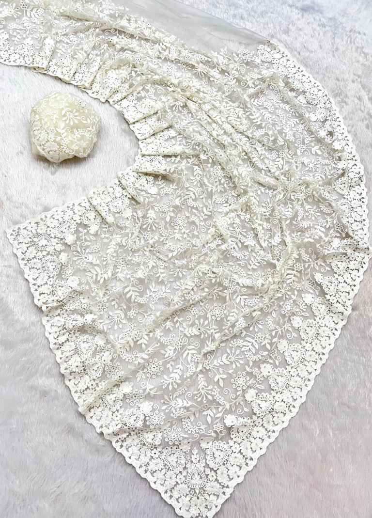 SOFT BUTTERFLY NET HAVEY THREAD WORK AND DIAMOND WORK SAREE AT WHOLESALE PRICE