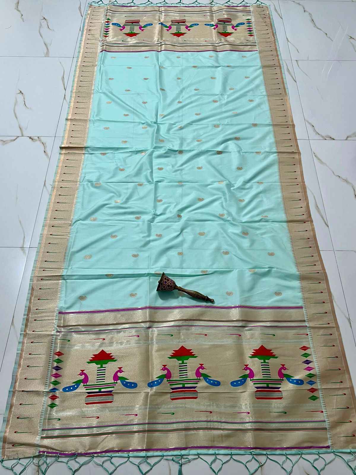 SOFT JARI AND SILK MUNIYA BORDER AND MANGO BUTTI DUPTTA AT WHOLESALE PRICE