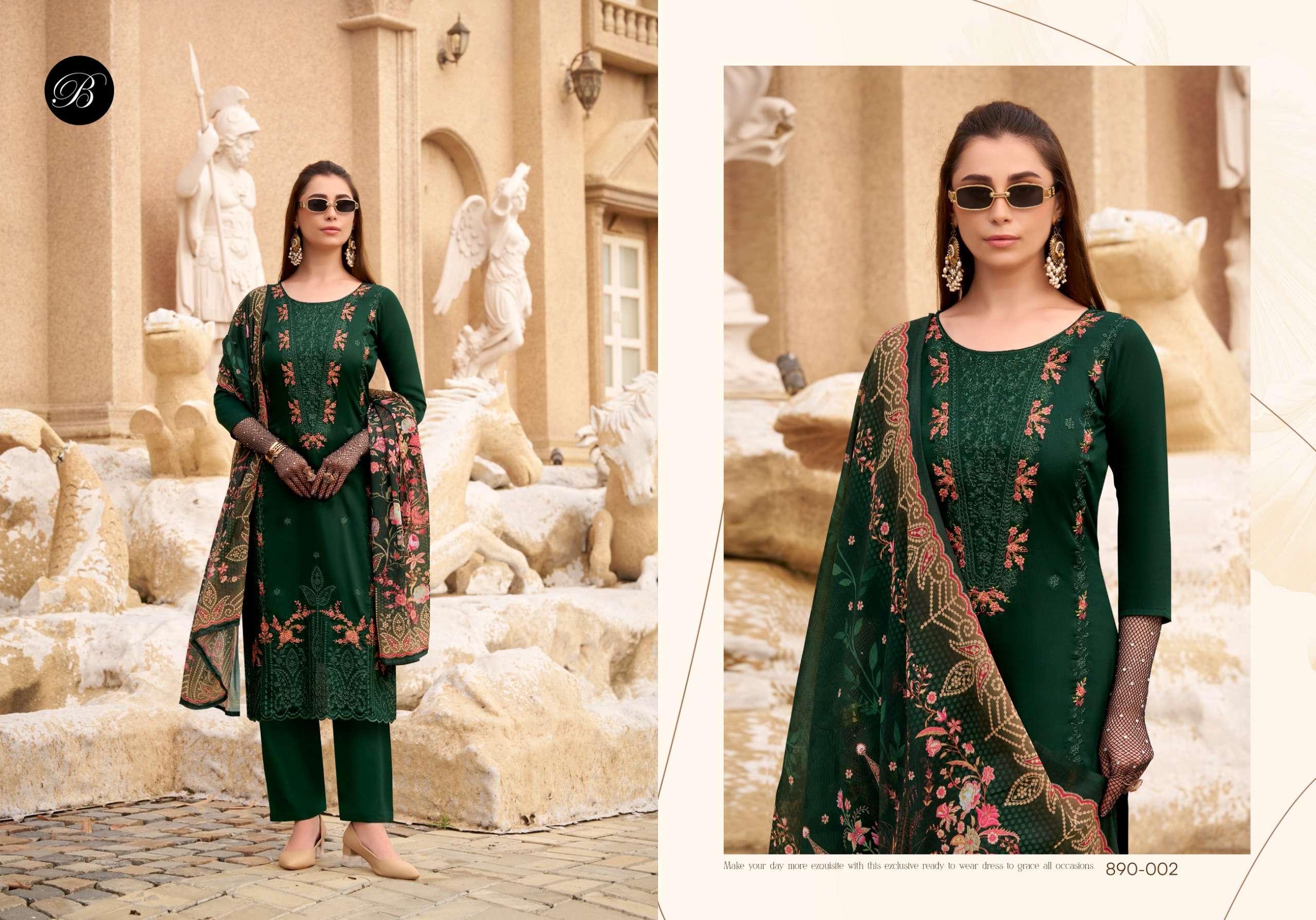 BELLIZA ZARQASH VOL 9 PURE HEAVY JAM COTTON DRESS MATERIAL AT WHOLESALE PRICE