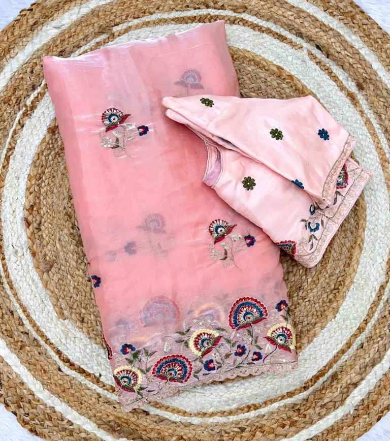 JIMMY CHOO WITH SEQNCE AND ZARI SEQUENCE EMBROIDERY WORK SAREE AT WHOLESALE PRICE