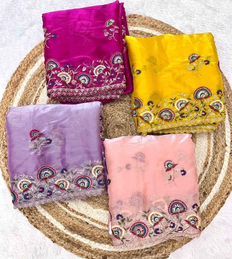 JIMMY CHOO WITH SEQNCE AND ZARI SEQUENCE EMBROIDERY WORK SAREE AT WHOLESALE PRICE