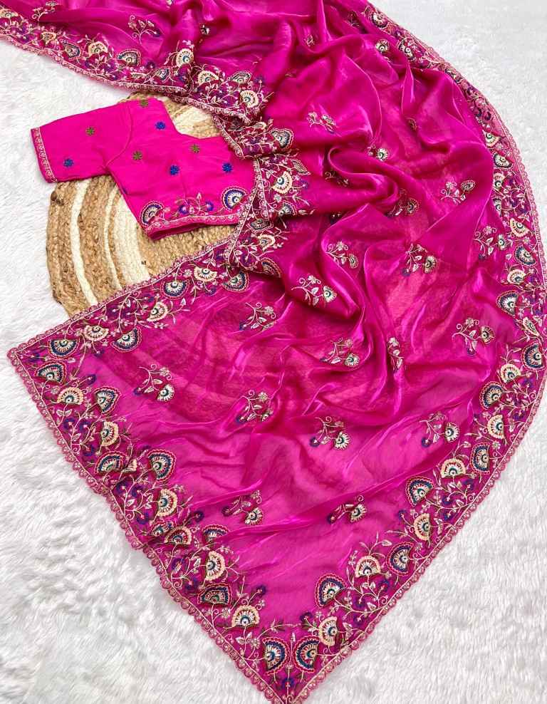 JIMMY CHOO WITH SEQNCE AND ZARI SEQUENCE EMBROIDERY WORK SAREE AT WHOLESALE PRICE