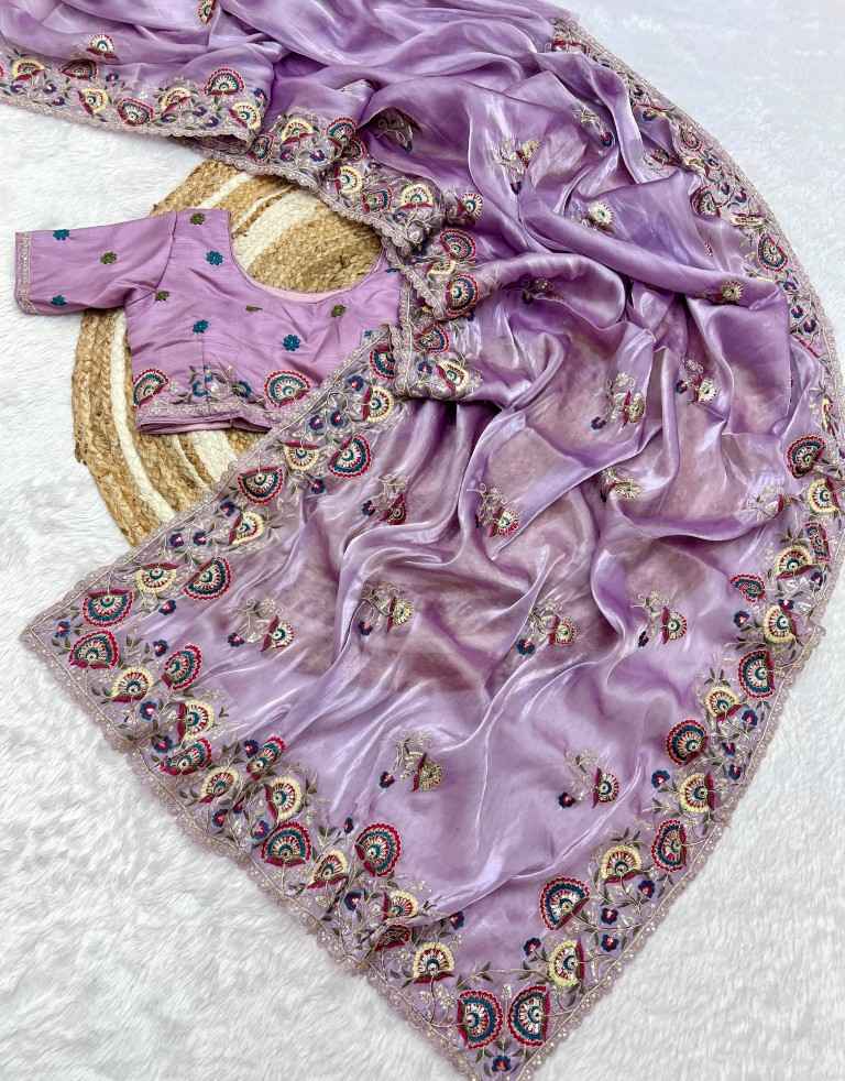 JIMMY CHOO WITH SEQNCE AND ZARI SEQUENCE EMBROIDERY WORK SAREE AT WHOLESALE PRICE