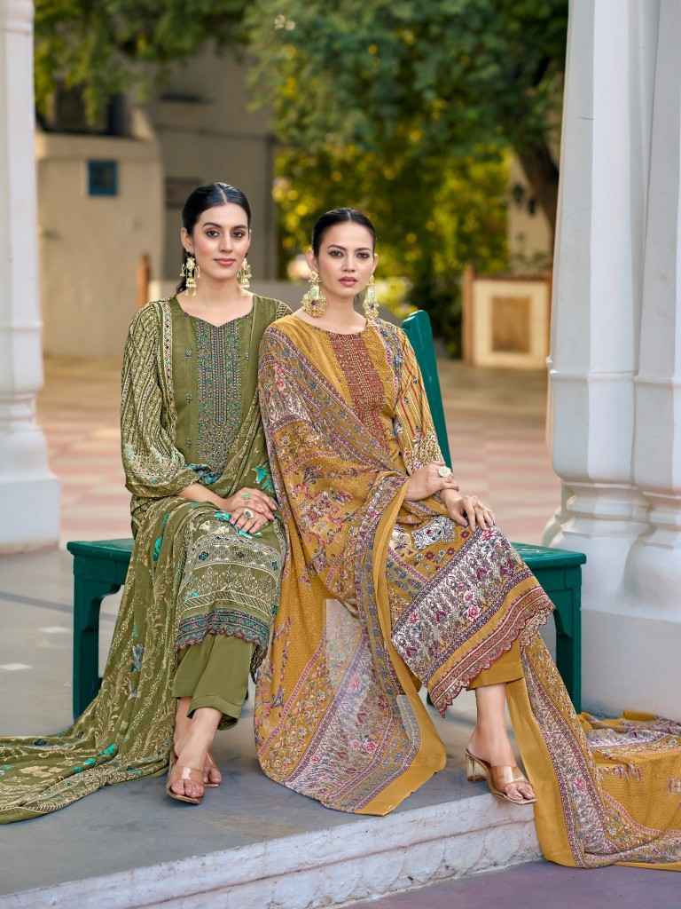 PAKIZA PRINTS MUSKAN VOL-51 HEAVY KASHMIRI NECK SWAROVSKI ROYAL CRAPE DRESS MATERIAL AT WHOLESALE PRICE