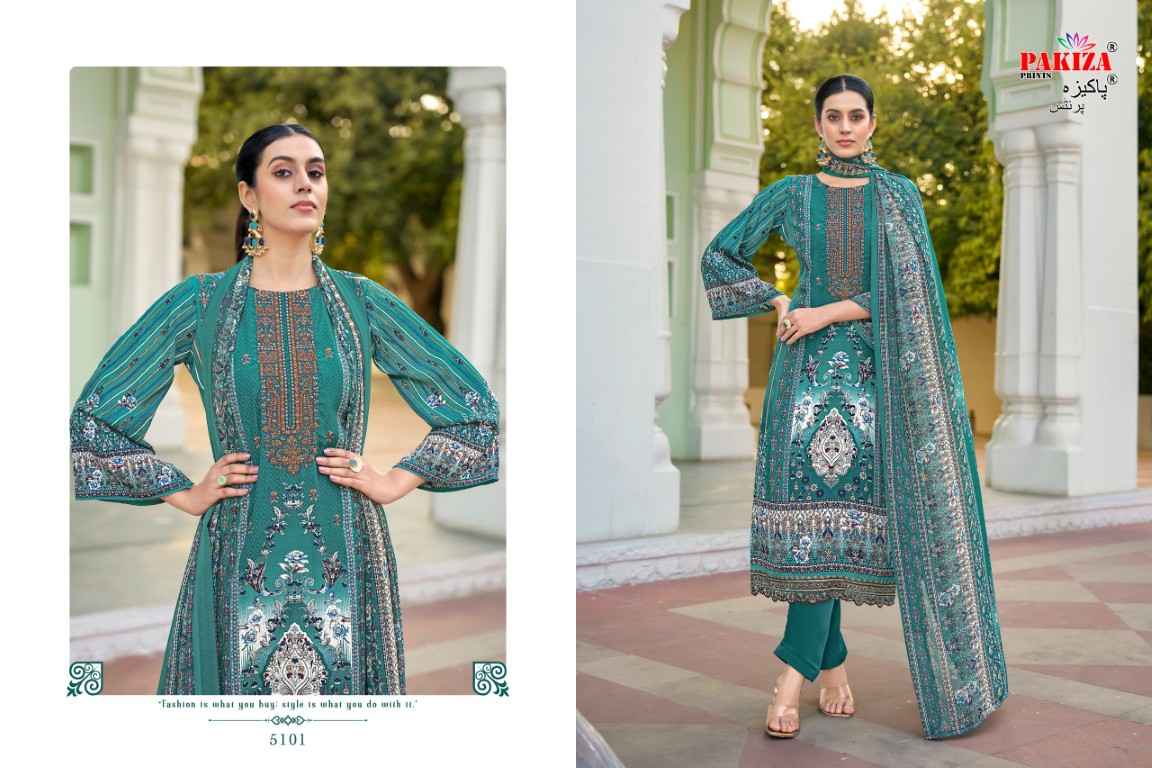 PAKIZA PRINTS MUSKAN VOL-51 HEAVY KASHMIRI NECK SWAROVSKI ROYAL CRAPE DRESS MATERIAL AT WHOLESALE PRICE