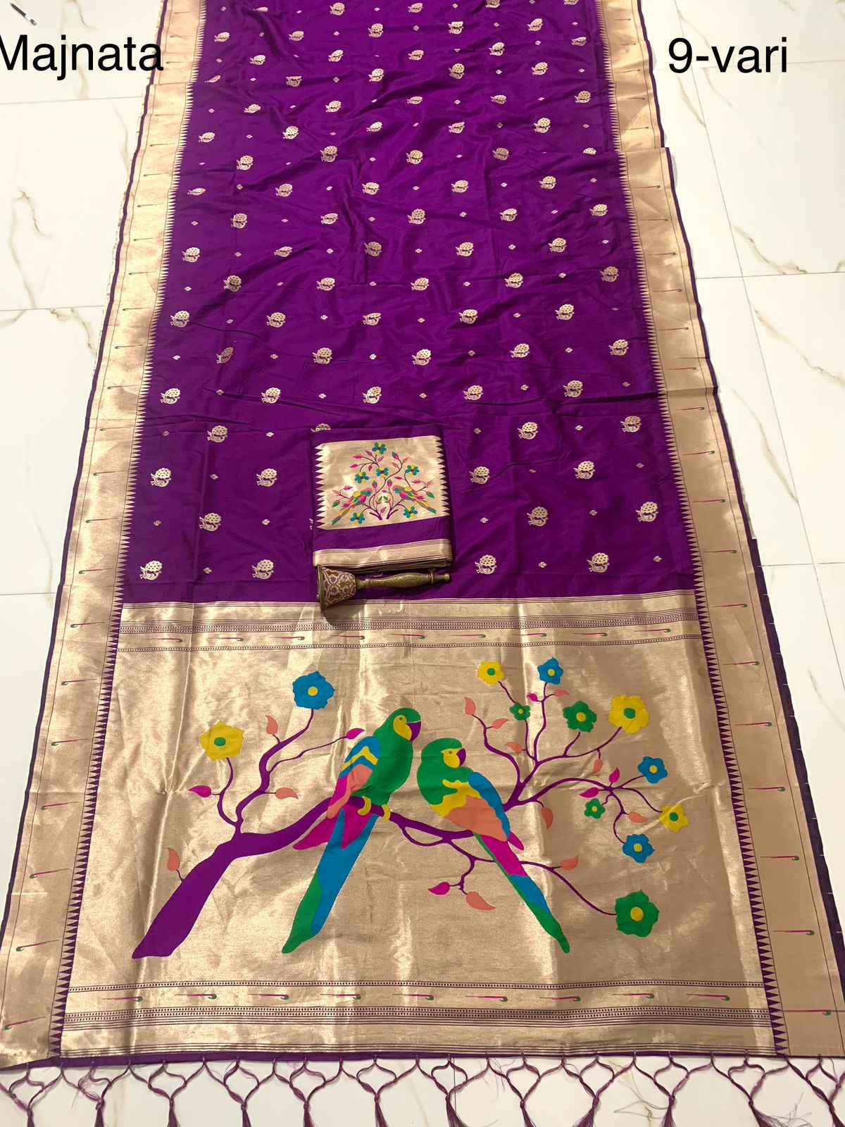PURE SOFT KANCHIVRAM PETHANI SILK ZARI 9 YARD SAREE AT WHOLESALE PRICE