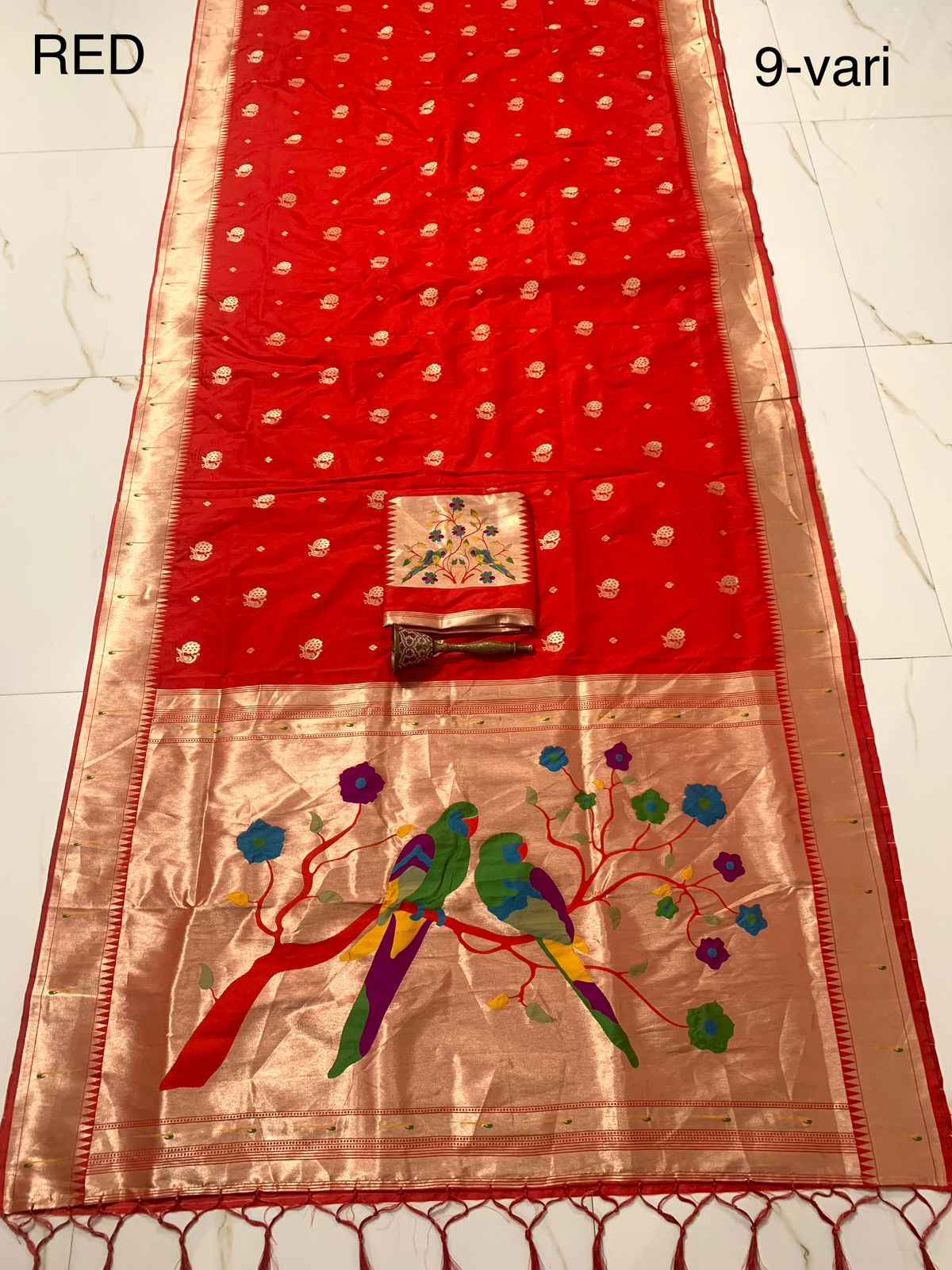 PURE SOFT KANCHIVRAM PETHANI SILK ZARI 9 YARD SAREE AT WHOLESALE PRICE