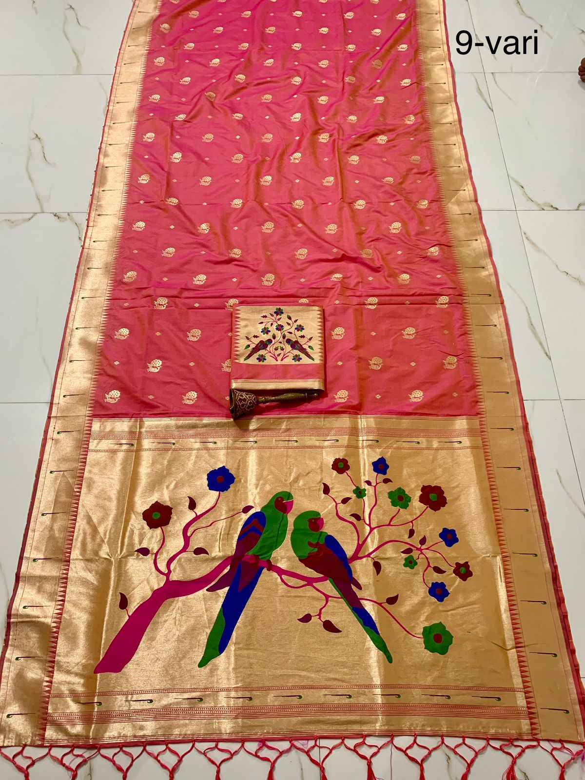 PURE SOFT KANCHIVRAM PETHANI SILK ZARI 9 YARD SAREE AT WHOLESALE PRICE