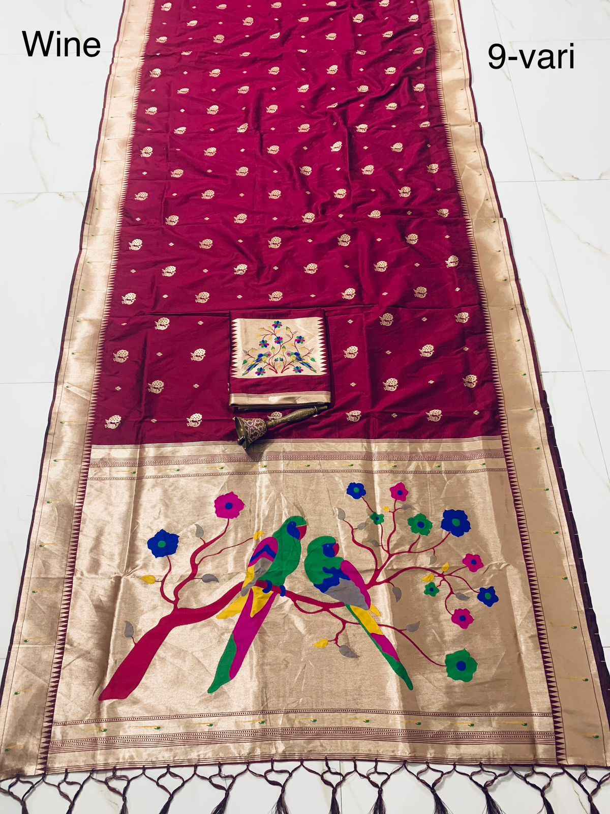 PURE SOFT KANCHIVRAM PETHANI SILK ZARI 9 YARD SAREE AT WHOLESALE PRICE