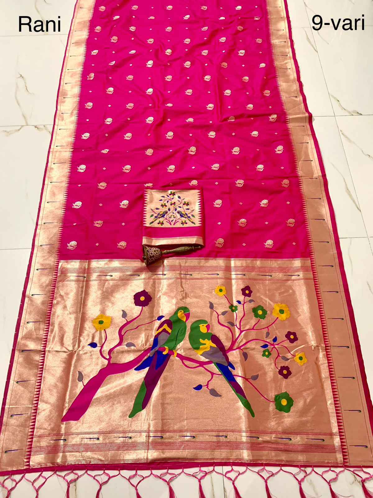 PURE SOFT KANCHIVRAM PETHANI SILK ZARI 9 YARD SAREE AT WHOLESALE PRICE