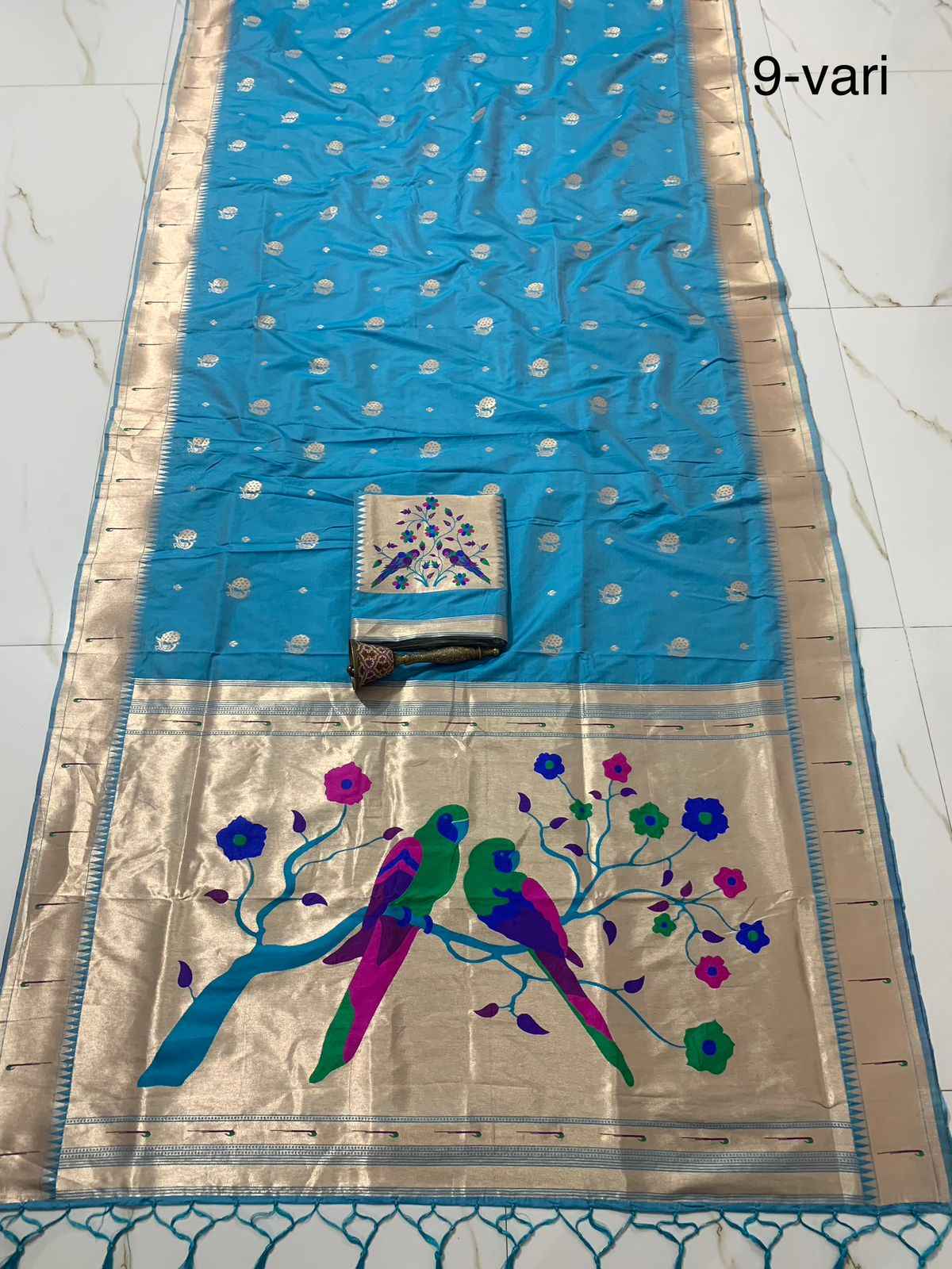 PURE SOFT KANCHIVRAM PETHANI SILK ZARI 9 YARD SAREE AT WHOLESALE PRICE