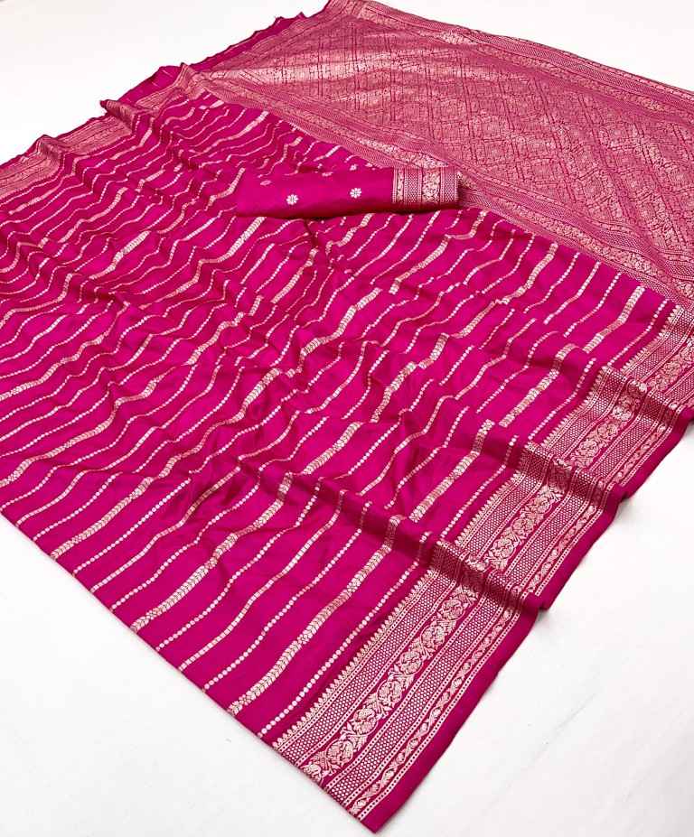 PURE SOFT KHADI DOLLA SILK ZARI PICHWAI WOOVEN SAREE AT WHOLESALE PRICE