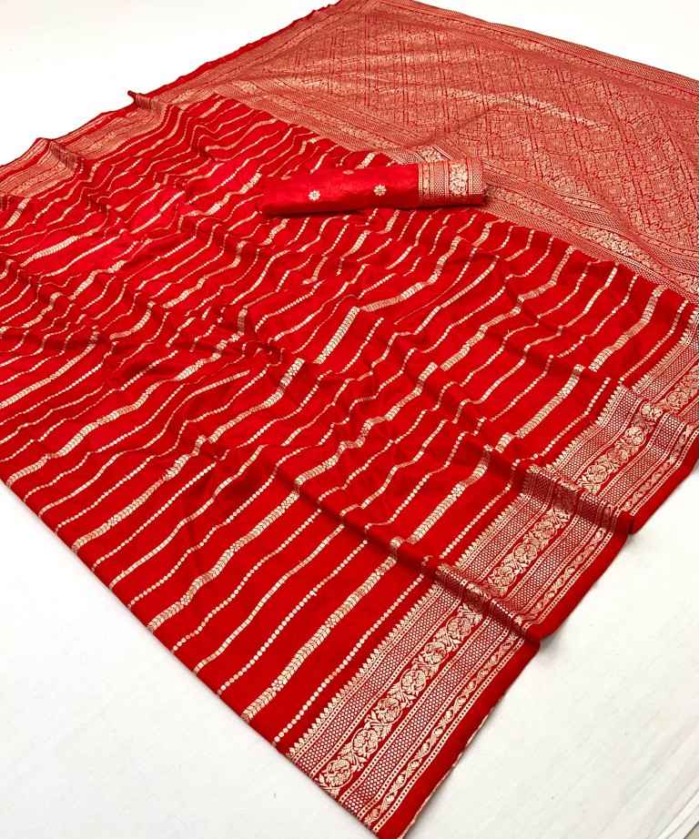 PURE SOFT KHADI DOLLA SILK ZARI PICHWAI WOOVEN SAREE AT WHOLESALE PRICE
