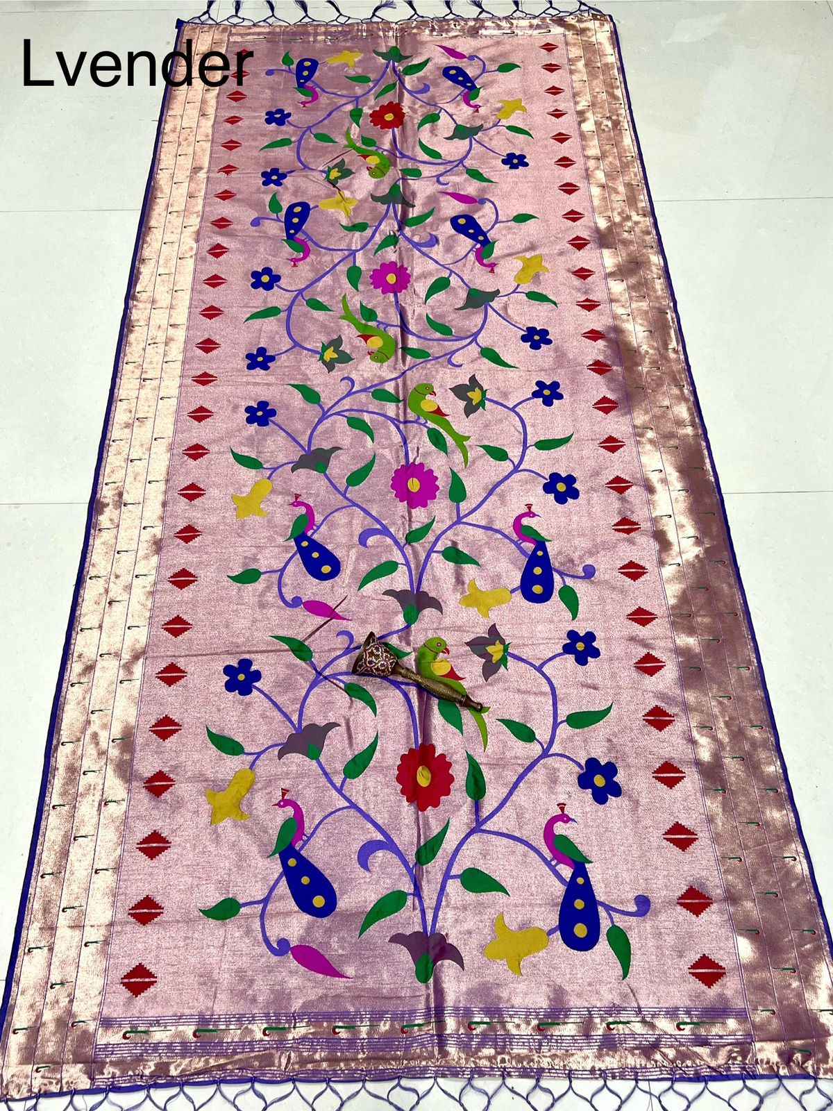 SOFT JARI AND SILK PARROT AND PEACOCK DESIGN DUPATTA AT WHOLESALE PRICE