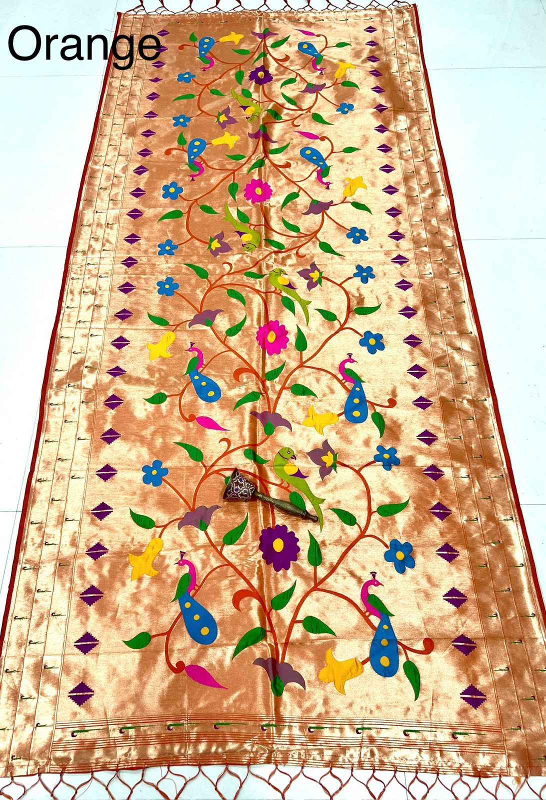 SOFT JARI AND SILK PARROT AND PEACOCK DESIGN DUPATTA AT WHOLESALE PRICE