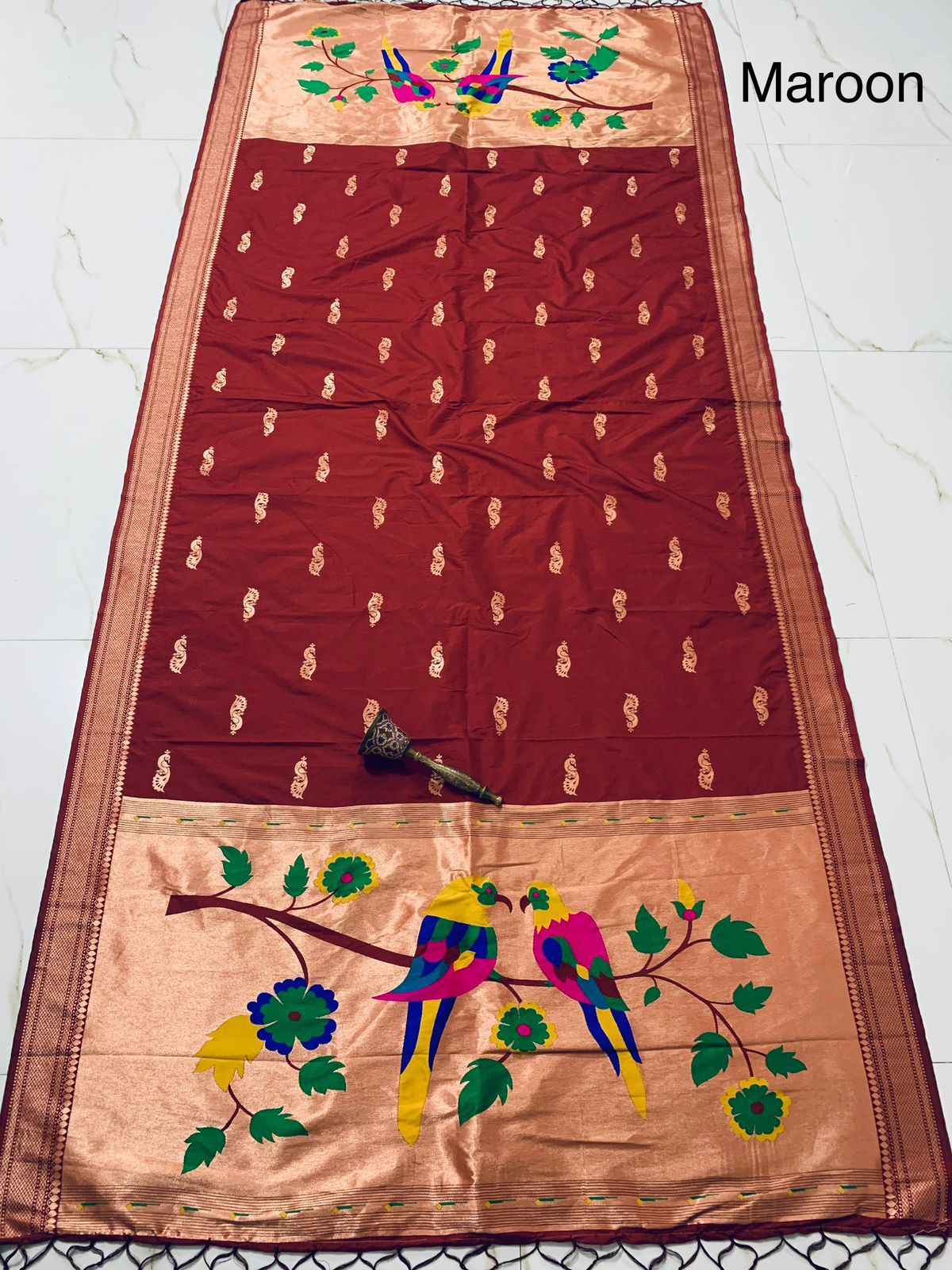 SOFT ZARI AND SILK PARROT DESIGN DUPATTA AT WHOLESALE PRICE