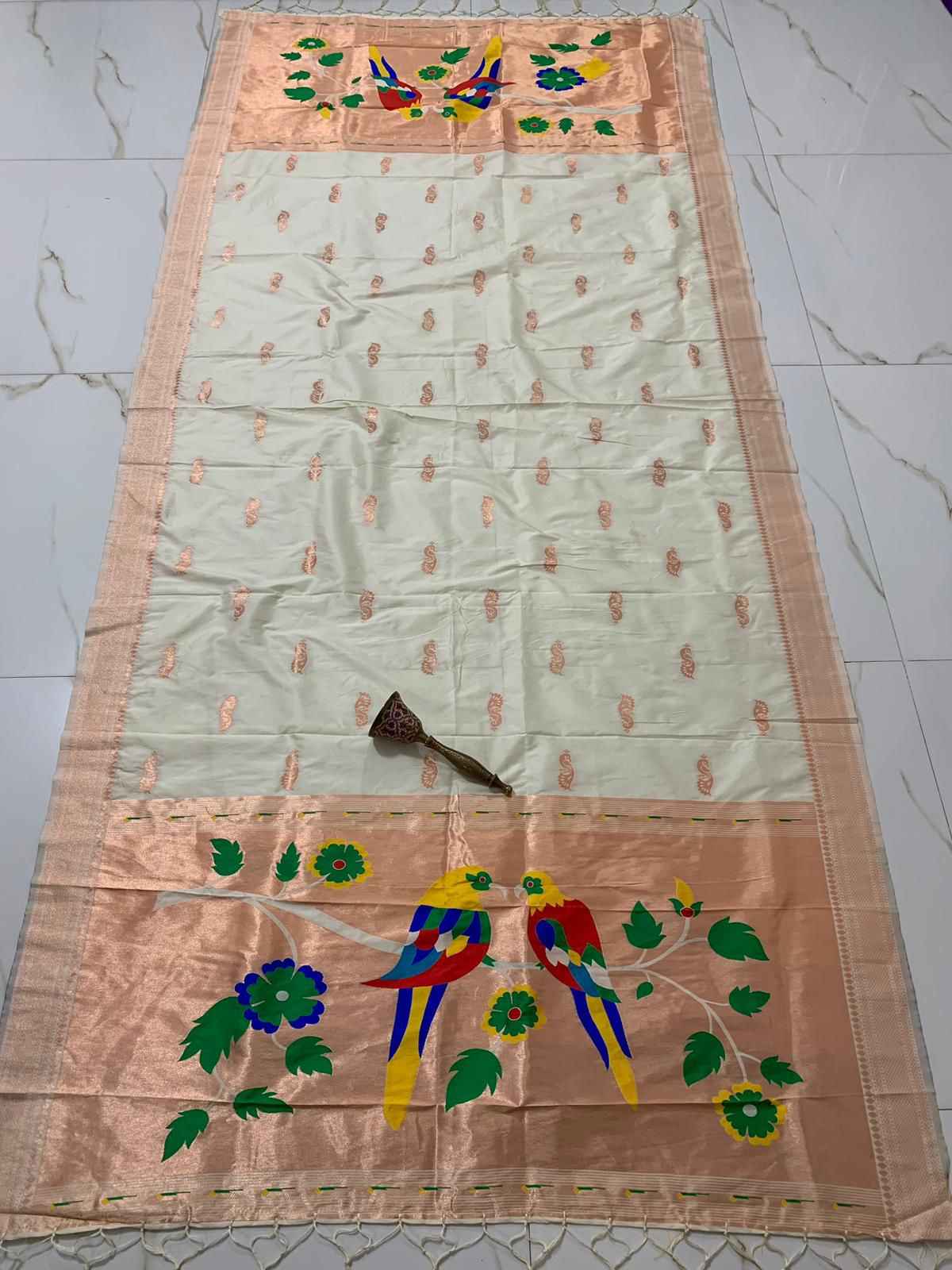 SOFT ZARI AND SILK PARROT DESIGN DUPATTA AT WHOLESALE PRICE