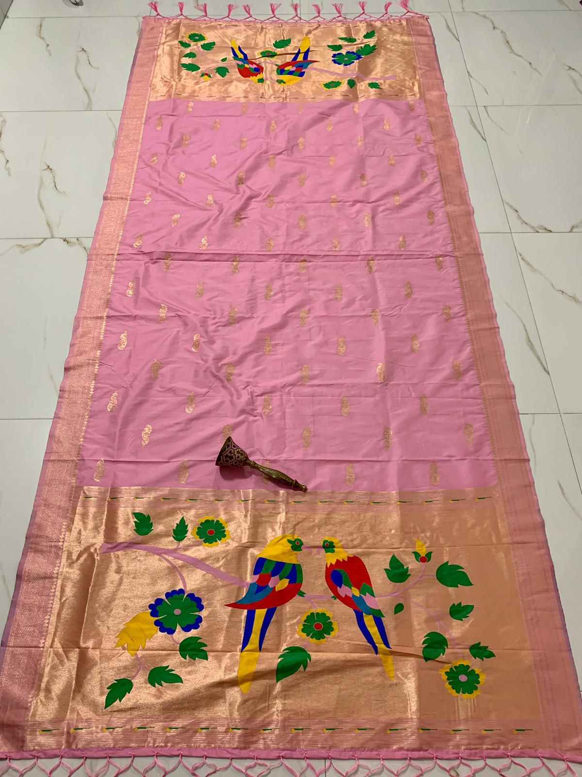 SOFT ZARI AND SILK PARROT DESIGN DUPATTA AT WHOLESALE PRICE