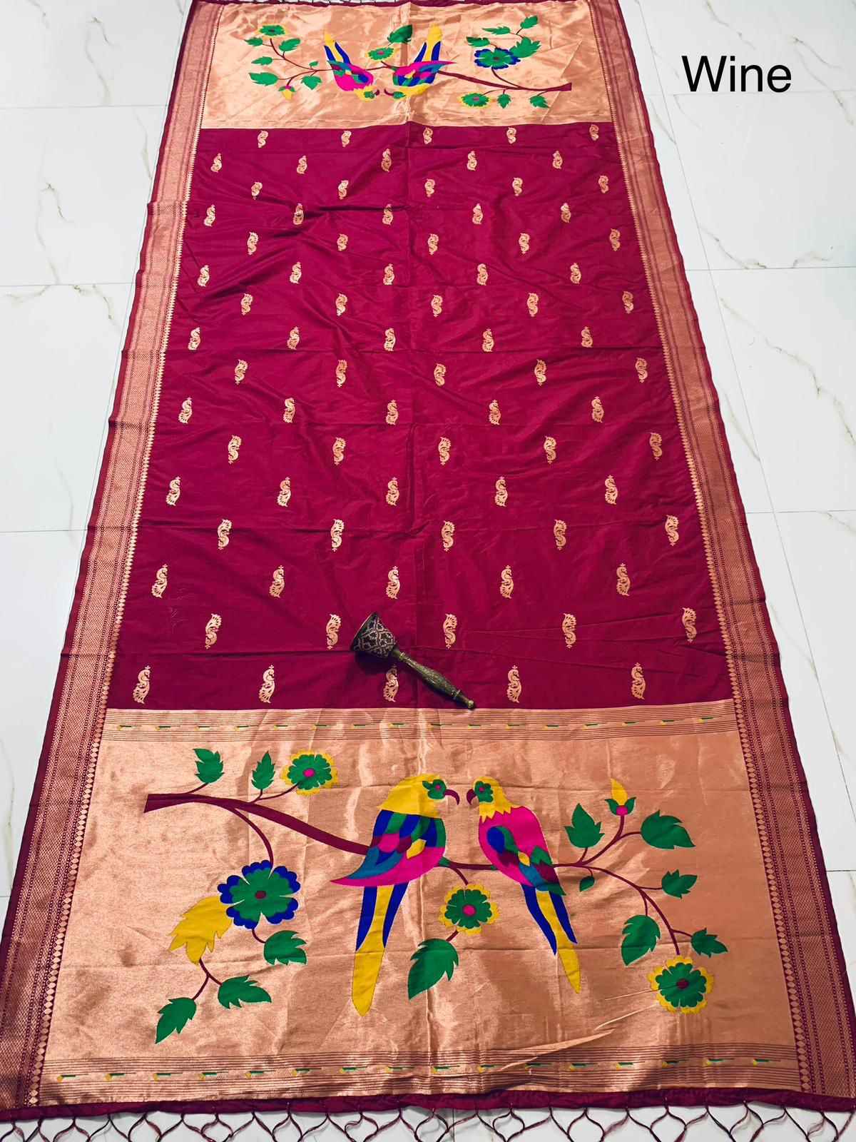 SOFT ZARI AND SILK PARROT DESIGN DUPATTA AT WHOLESALE PRICE