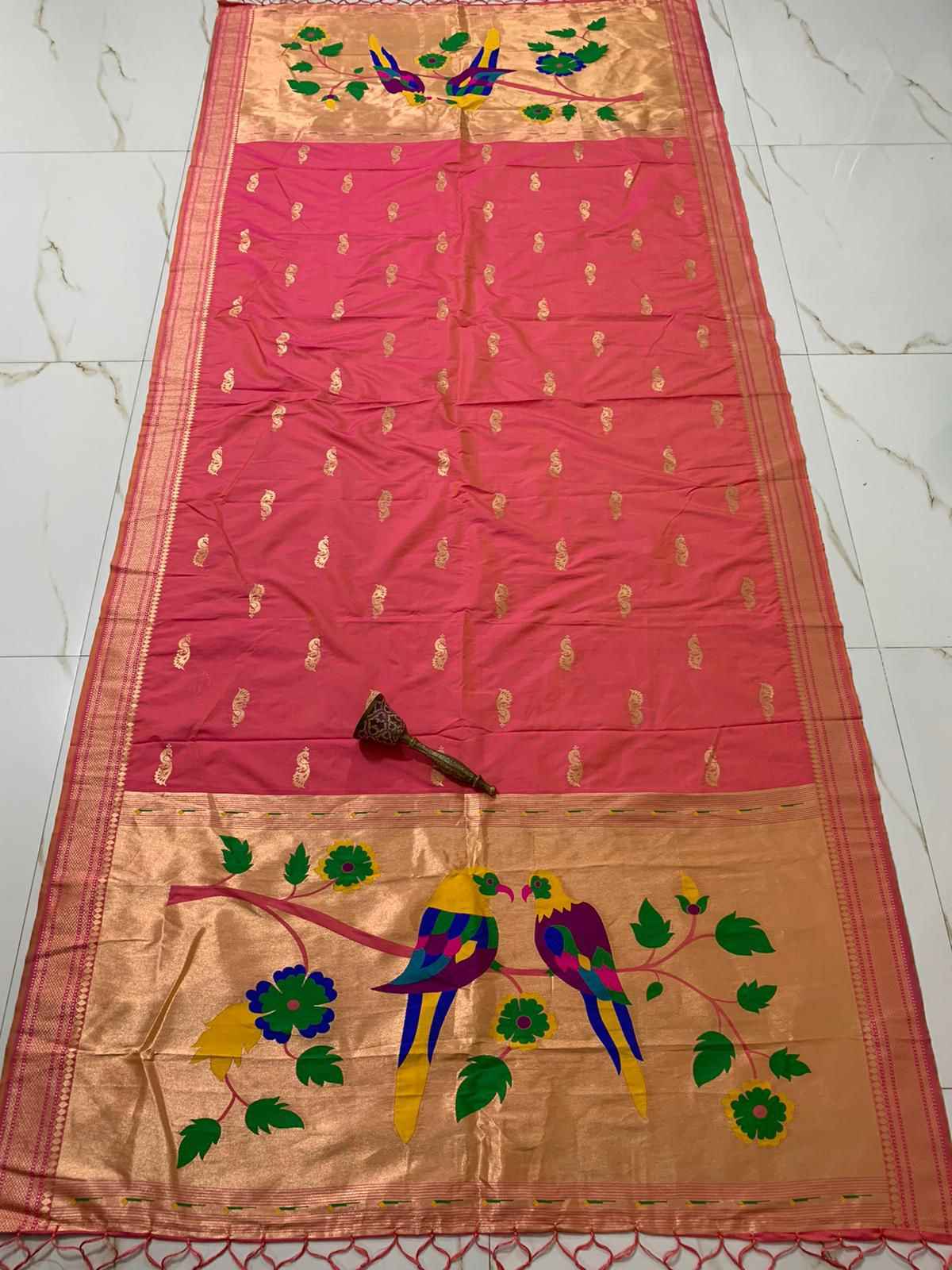 SOFT ZARI AND SILK PARROT DESIGN DUPATTA AT WHOLESALE PRICE