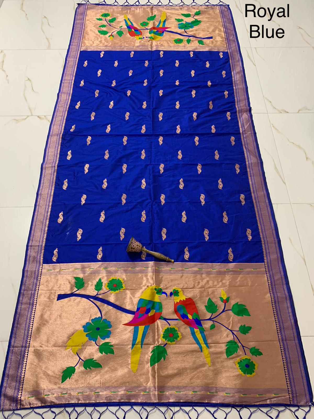 SOFT ZARI AND SILK PARROT DESIGN DUPATTA AT WHOLESALE PRICE