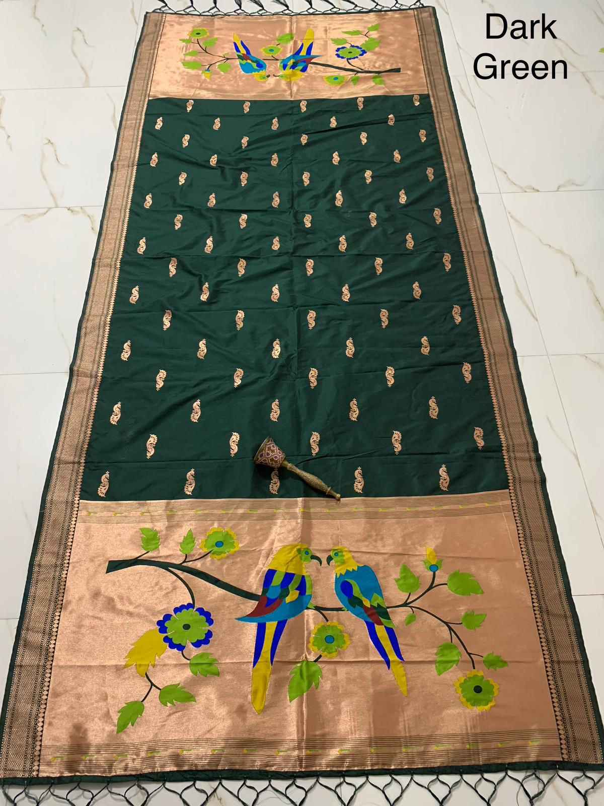 SOFT ZARI AND SILK PARROT DESIGN DUPATTA AT WHOLESALE PRICE