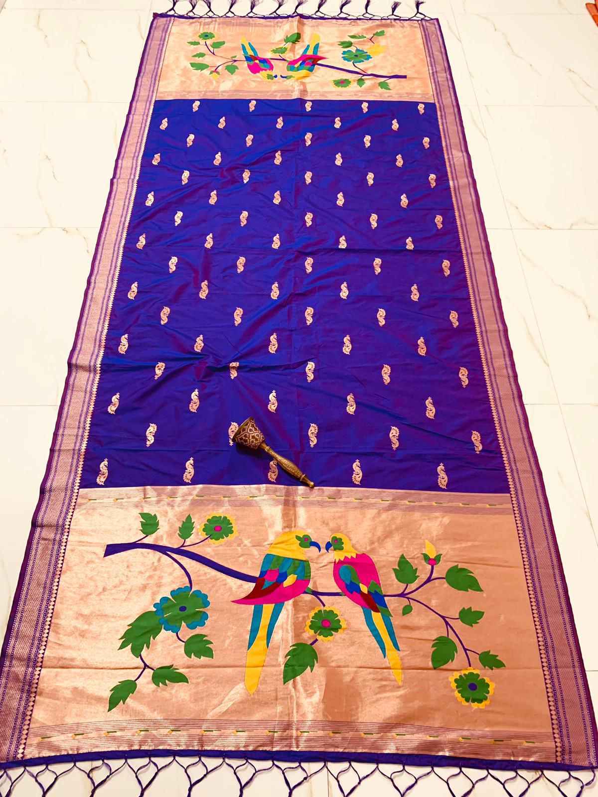 SOFT ZARI AND SILK PARROT DESIGN DUPATTA AT WHOLESALE PRICE