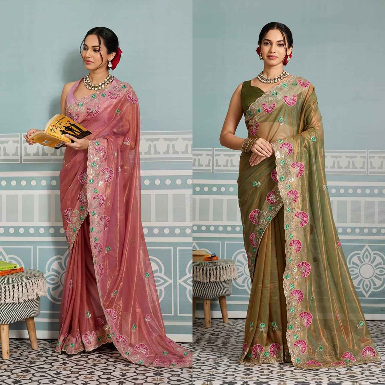 FENDY SOFT NET C-PALLU EMBROIDERY WITH CUTWORK SAREE AT WHOLESALE PRICE