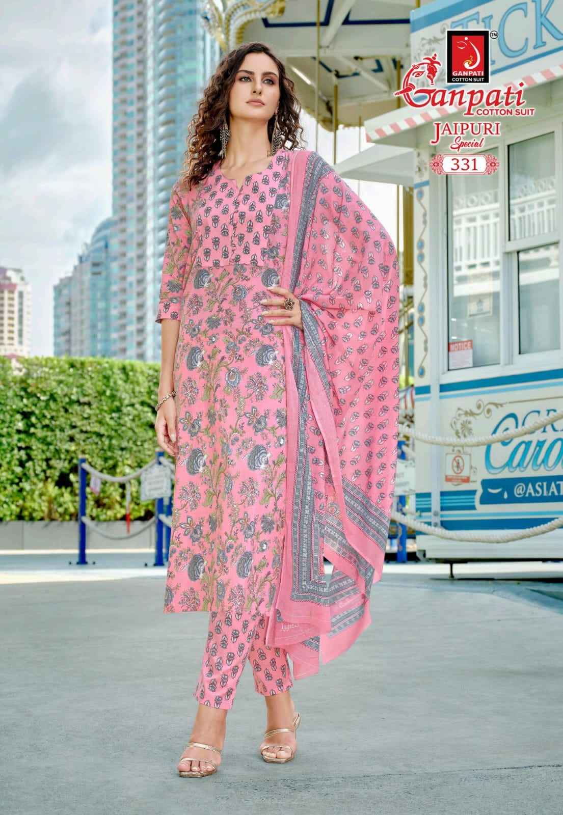 GANPATI JAIPURI VOL-16 KURTI PANT WITH DUPATTA AT WHOLESALE PRICE