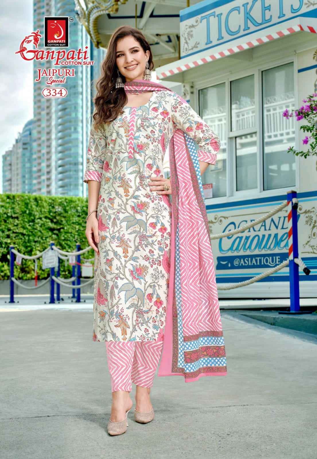 GANPATI JAIPURI VOL-16 KURTI PANT WITH DUPATTA AT WHOLESALE PRICE