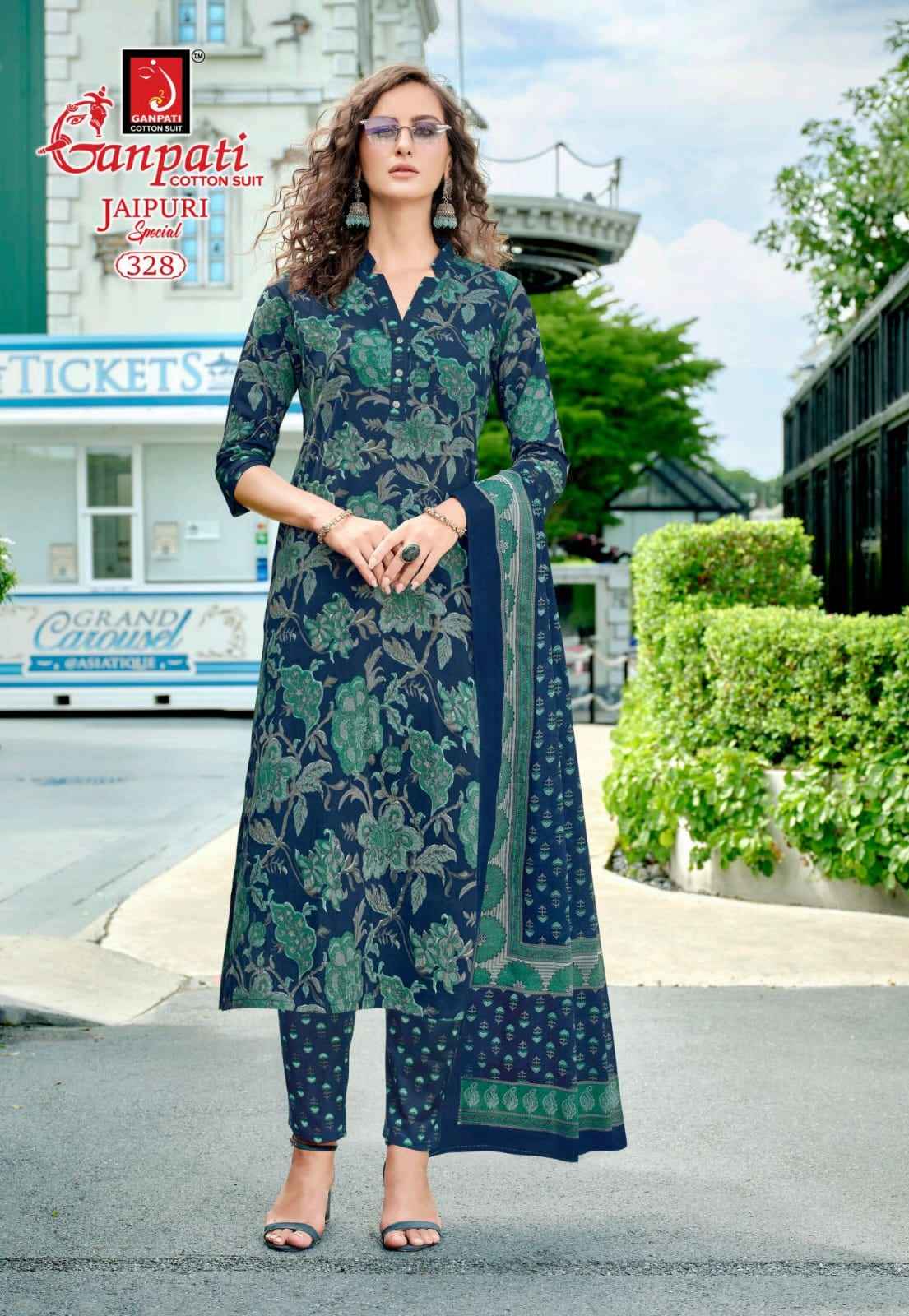 GANPATI JAIPURI VOL-16 KURTI PANT WITH DUPATTA AT WHOLESALE PRICE