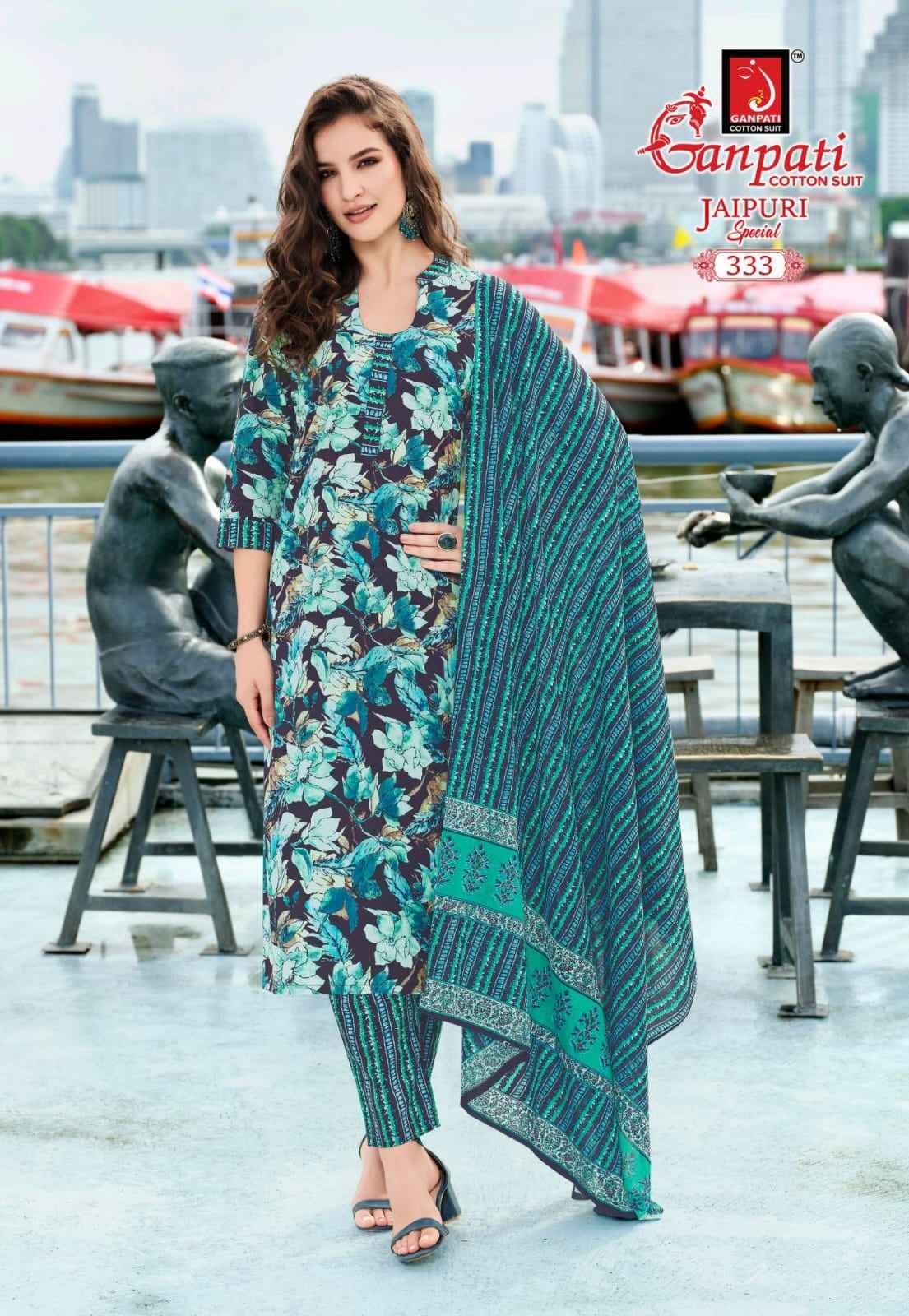 GANPATI JAIPURI VOL-16 KURTI PANT WITH DUPATTA AT WHOLESALE PRICE
