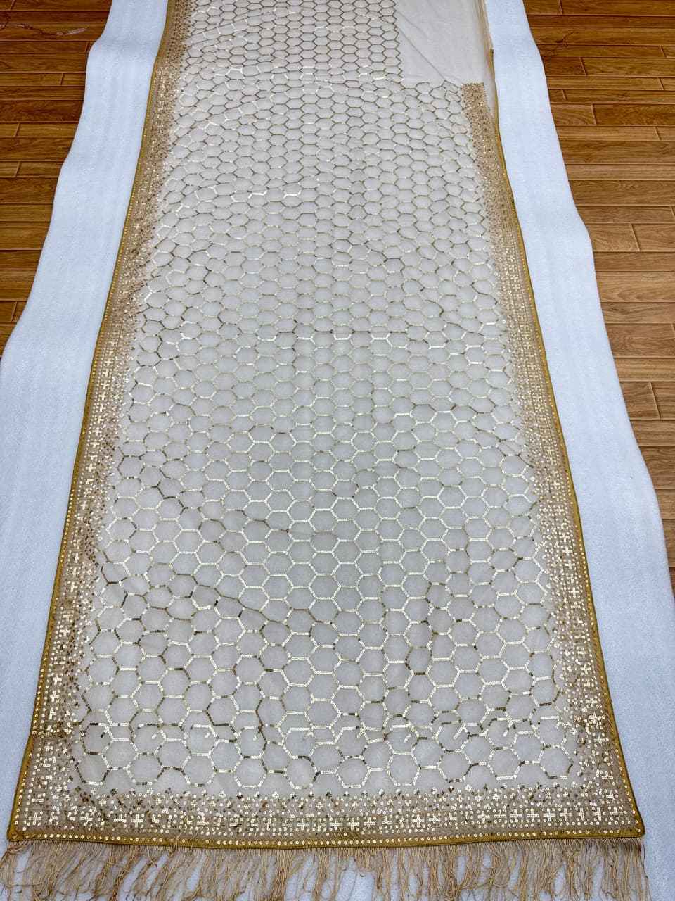 HEAVY BUTTERFLY NET WITH 5MM SEQUINS & MULTY CPALLU EMBROIDERY THREAD WORK SAREE AT WHOLESALE PRICE