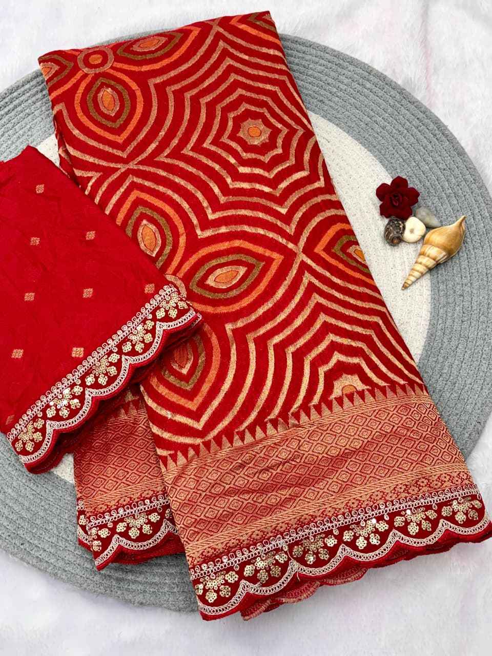 KARWA CHAUTH SPECIAL KHADI CREPE SILK WEAVING SAREE AT WHOLESALE PRICE