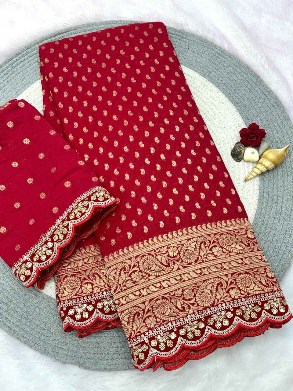 KARWA CHAUTH SPECIAL KHADI CREPE SILK WEAVING SAREE AT WHOLESALE PRICE