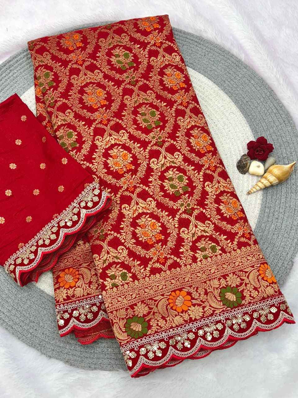 KARWA CHAUTH SPECIAL KHADI CREPE SILK WEAVING SAREE AT WHOLESALE PRICE