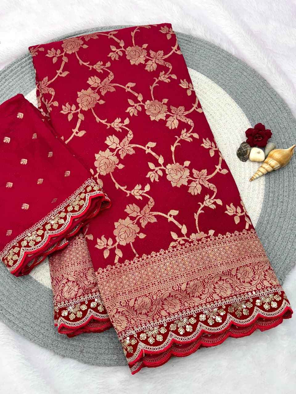KARWA CHAUTH SPECIAL KHADI CREPE SILK WEAVING SAREE AT WHOLESALE PRICE