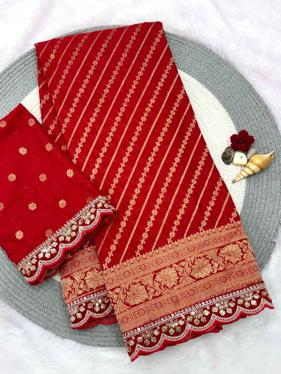 KARWA CHAUTH SPECIAL KHADI CREPE SILK WEAVING SAREE AT WHOLESALE PRICE