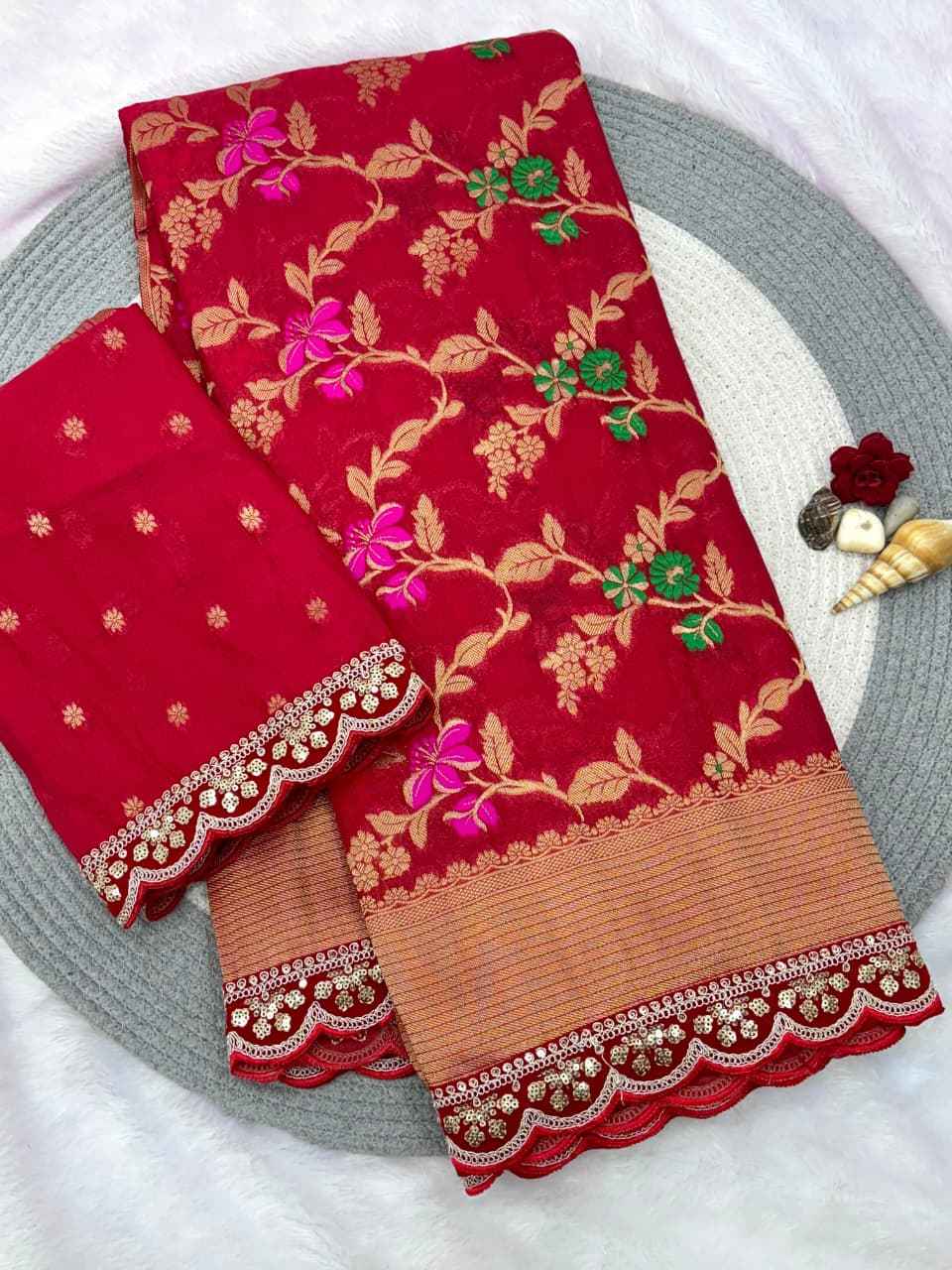 KARWA CHAUTH SPECIAL KHADI CREPE SILK WEAVING SAREE AT WHOLESALE PRICE