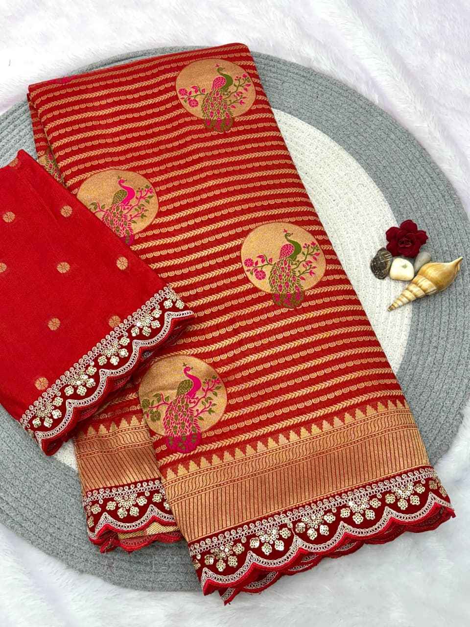 KARWA CHAUTH SPECIAL KHADI CREPE SILK WEAVING SAREE AT WHOLESALE PRICE