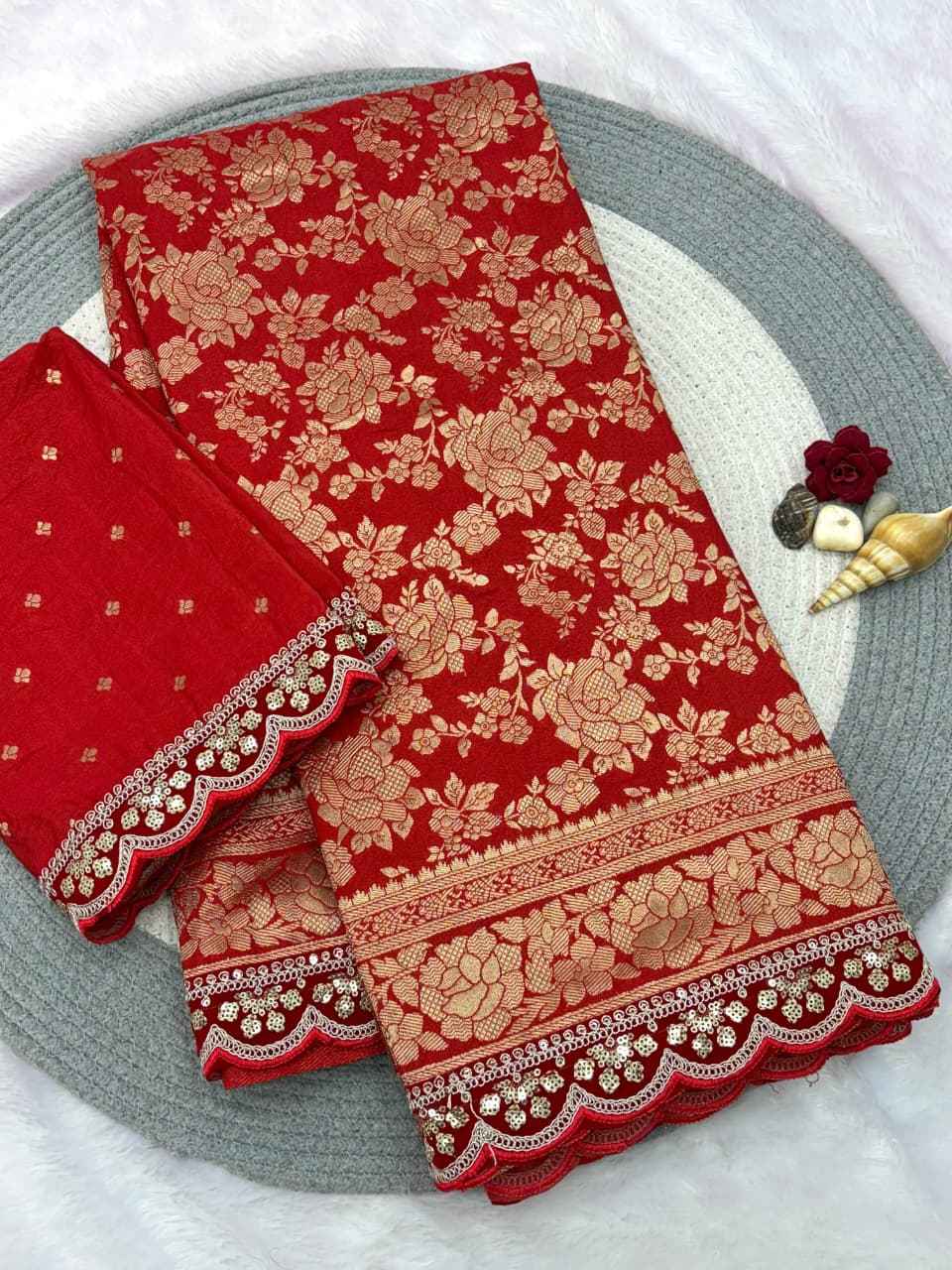 KARWA CHAUTH SPECIAL KHADI CREPE SILK WEAVING SAREE AT WHOLESALE PRICE