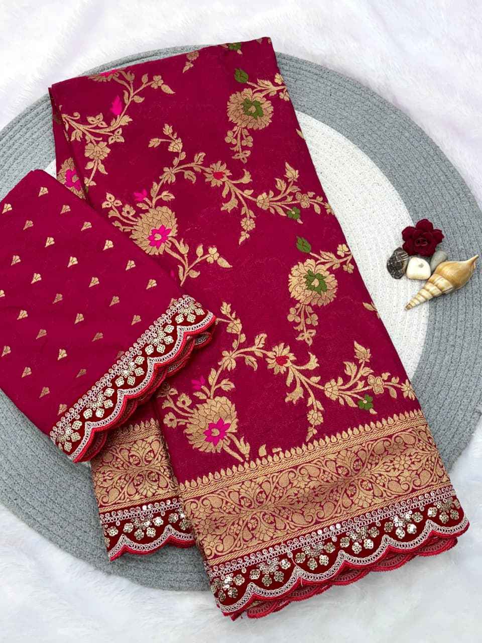 KARWA CHAUTH SPECIAL KHADI CREPE SILK WEAVING SAREE AT WHOLESALE PRICE
