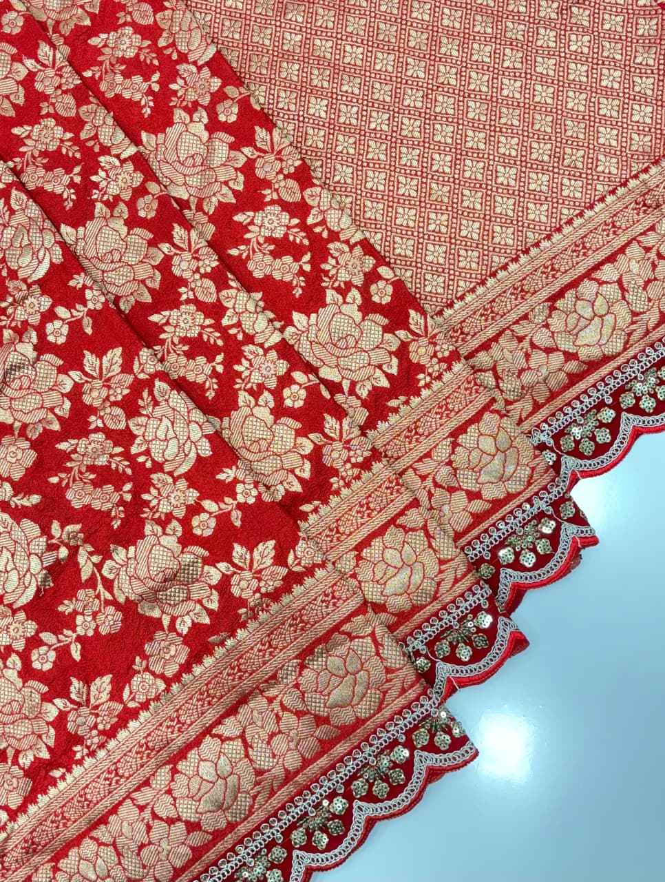 KARWA CHAUTH SPECIAL KHADI CREPE SILK WEAVING SAREE AT WHOLESALE PRICE