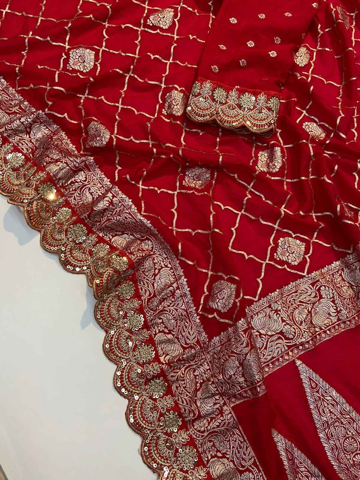 PURE CREPE KHADI SILK PATTU WITH ANTIQUE ZARI WEAVING SAREE AT WHOLESALE PRICE