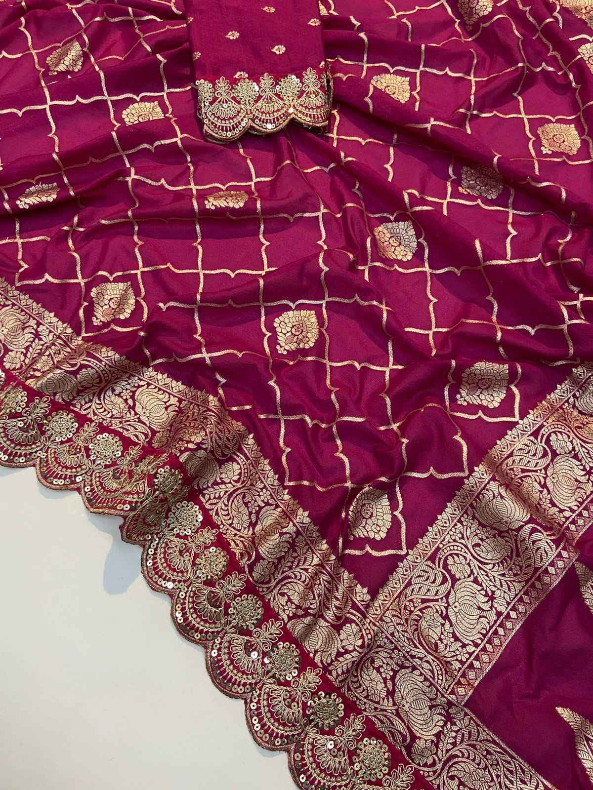 PURE CREPE KHADI SILK PATTU WITH ANTIQUE ZARI WEAVING SAREE AT WHOLESALE PRICE
