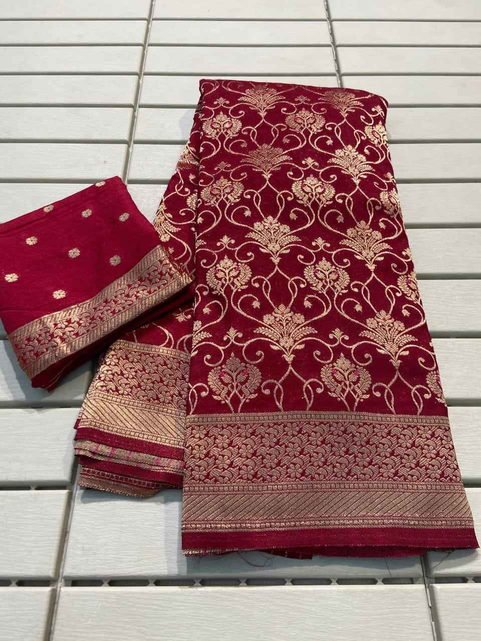 PURE CREPE KHADI SILK ZARI WOOVEN HAND DYEING SAREE AT WHOLESALE PRICE