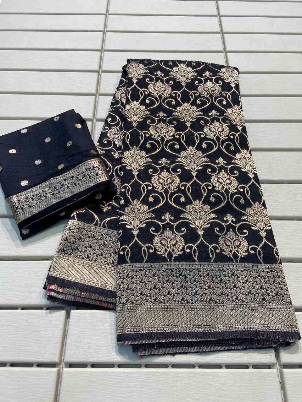 PURE CREPE KHADI SILK ZARI WOOVEN HAND DYEING SAREE AT WHOLESALE PRICE